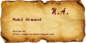 Makó Armand névjegykártya